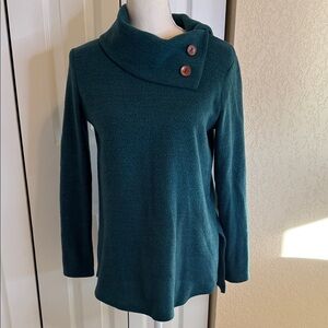 Style Rack Hunter Green Cowl Neck Sweater with Button Accents